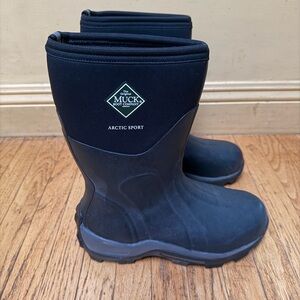 The Original Muck Boot Arctic Sport Black Rubber Rain Boots Sz M8 W9 EUC